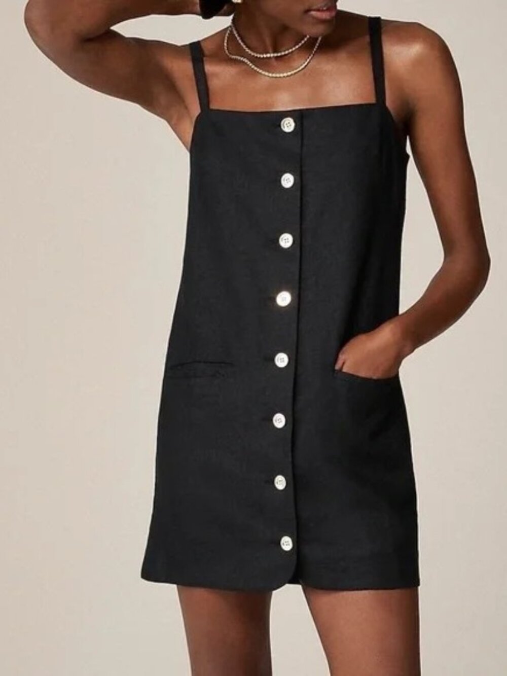 J.Crew Claudia Dress Linen Black NWT Small